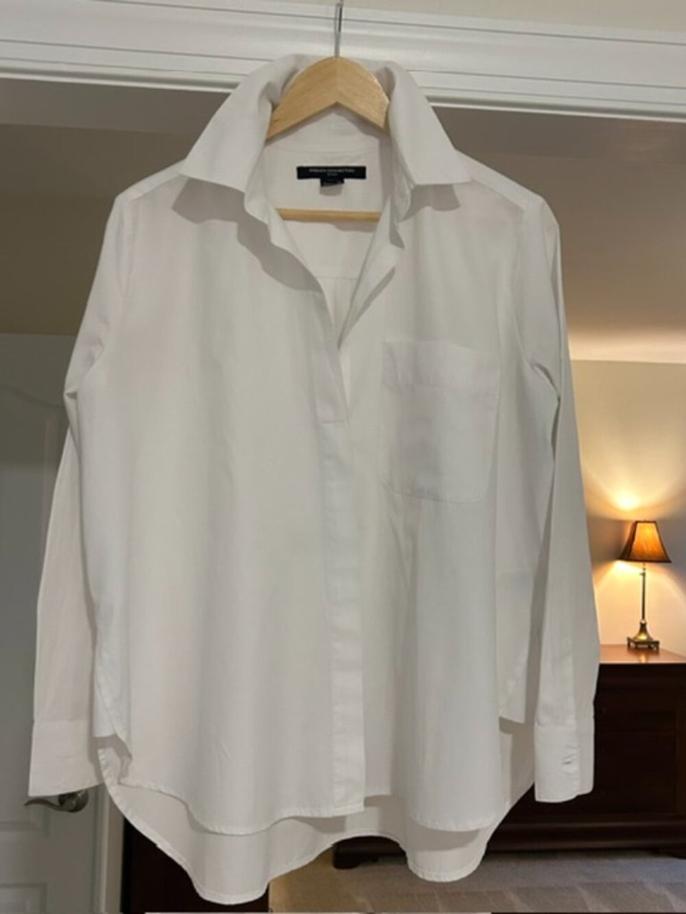 French Connection White Oversized Button Down Shirt XS